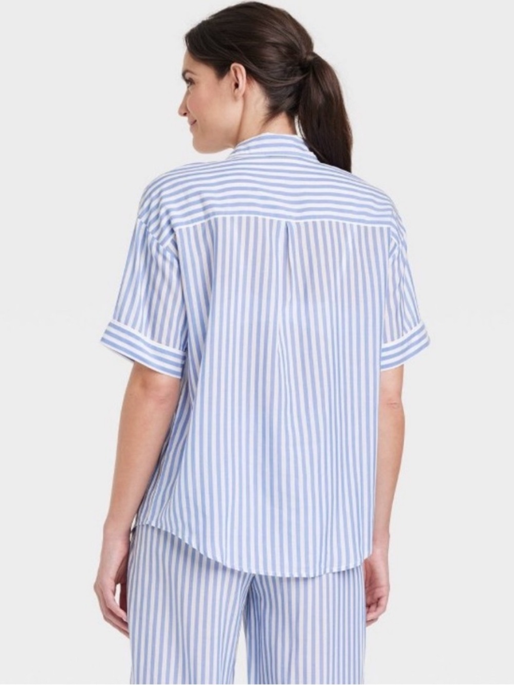 Stars Above Target Striped Blue & White Short Sleeve Pajamas Set - Picture 3 of 8